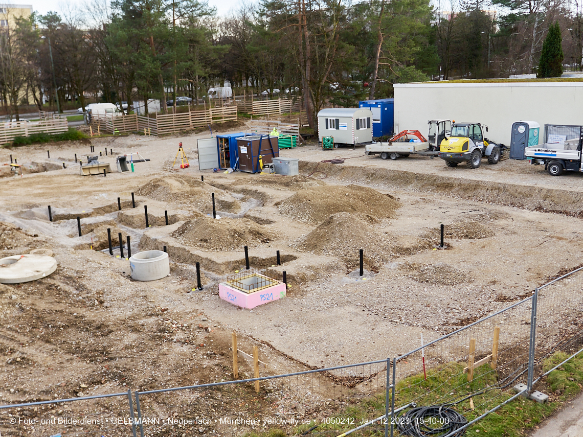 12.01.2023 - Baustelle an der Quiddestraße Haus für Kinder in Neuperlach